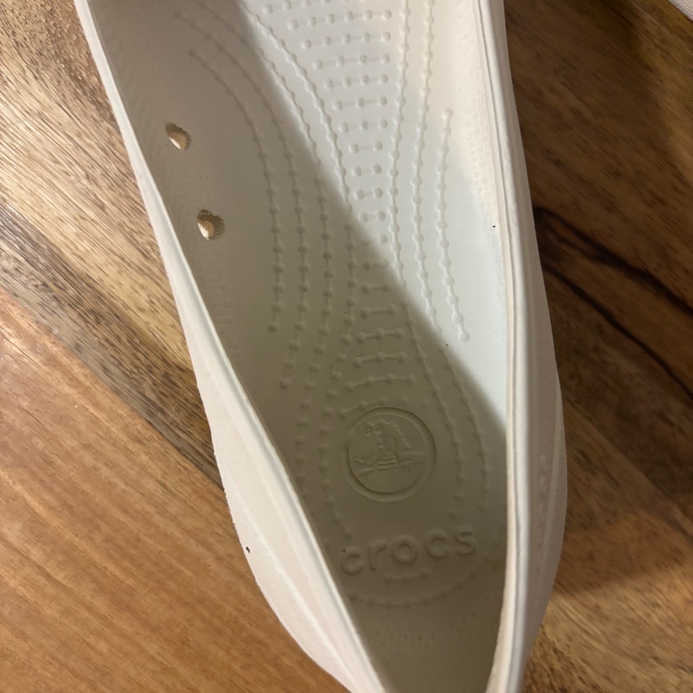 CROCS White and Black Ballet Flats with Polka Dot Bow - Picture 12 of 14